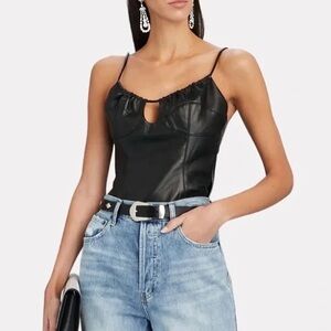 NWT AYA MUSE "PISA" FAUX LEATHER BUSTIER TANK Top